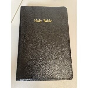 HOLY BIBLE RSV Revised Standard Version 1972 Black Leather Thomas Nelson Vtg